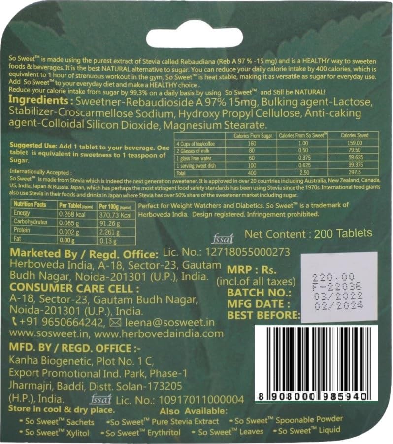 Stevia Table 200 -Pack of 3