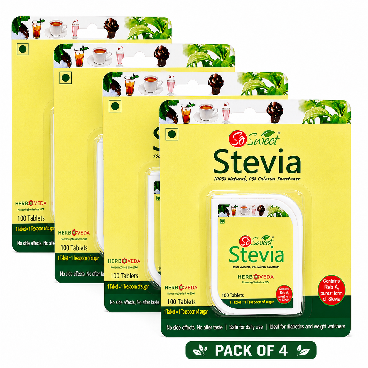 So Sweet Stevia Tablets 100 – Natural Zero Calorie Sugar Free Sweetener