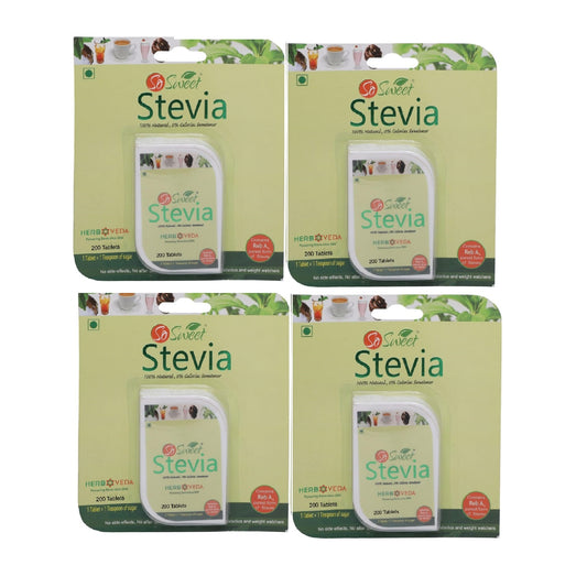 Stevia Tablets | Stevia Sugar Free Tablets | So Sweet-200-Pack of 4