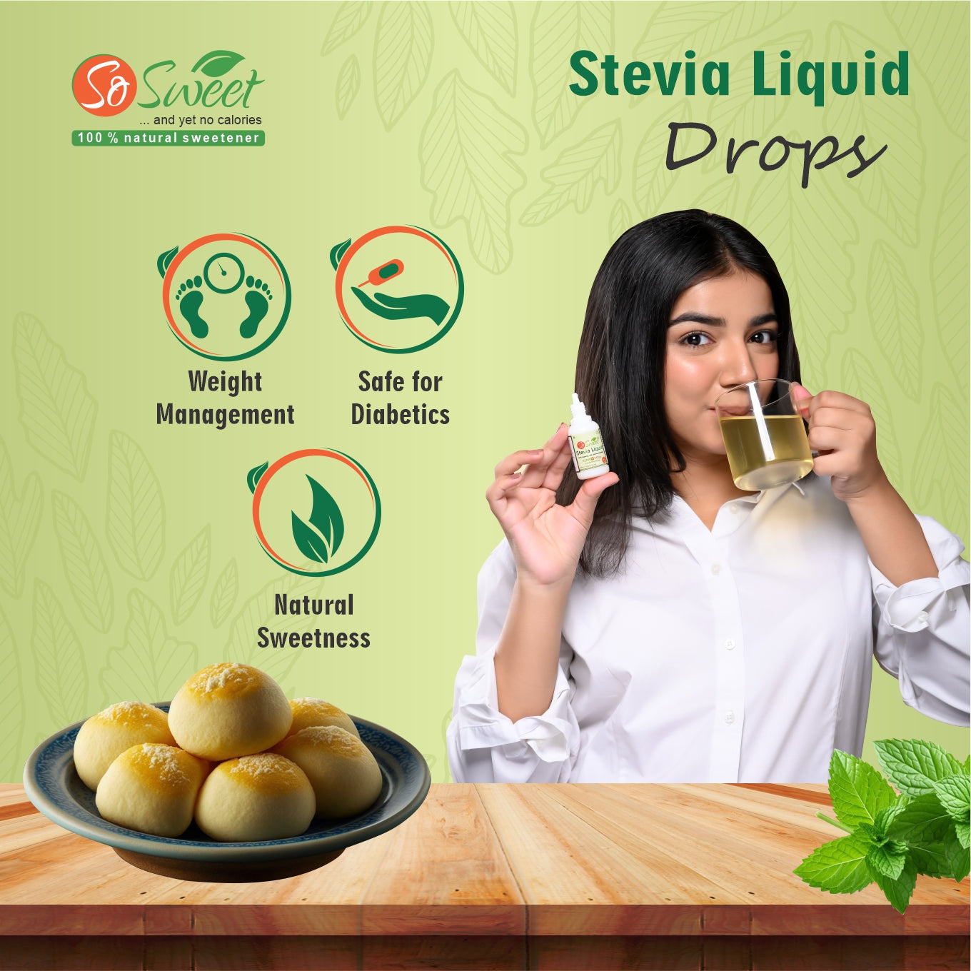 Stevia Drops Liquid - 20ml | 400 Drops (200 Servings) | Sugar Free | Zero Calories |