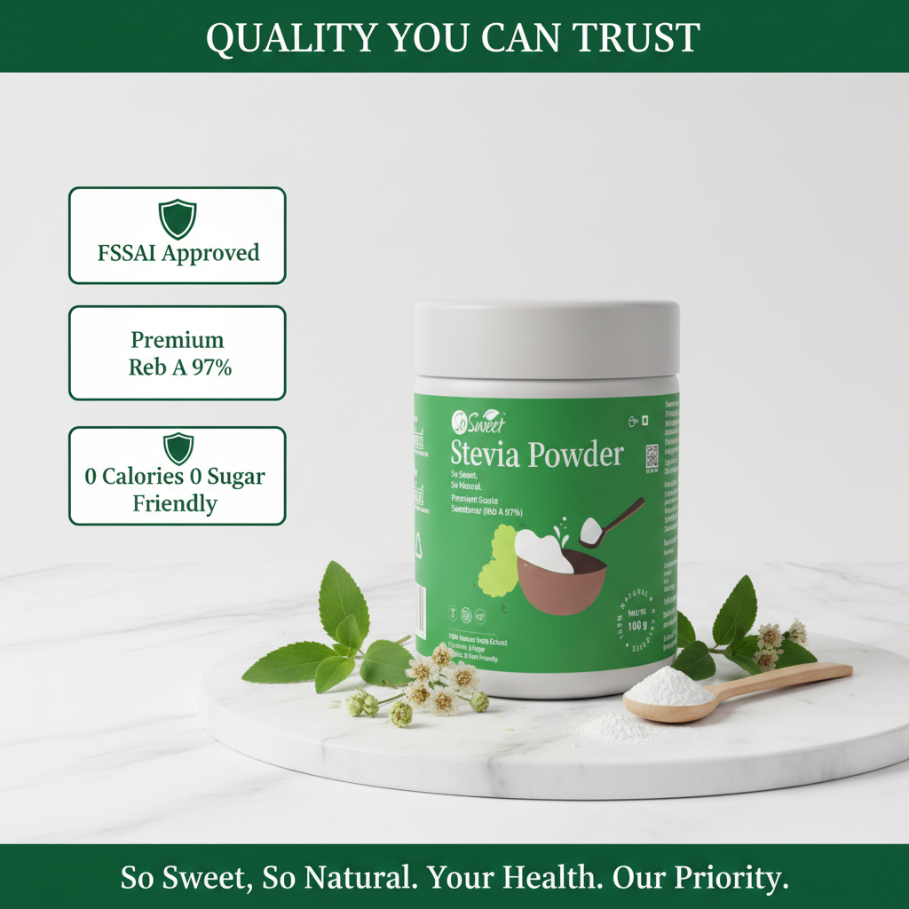 So Sweet Stevia Powder 100gm – Zero Calorie Natural Sugar Free Sweetener