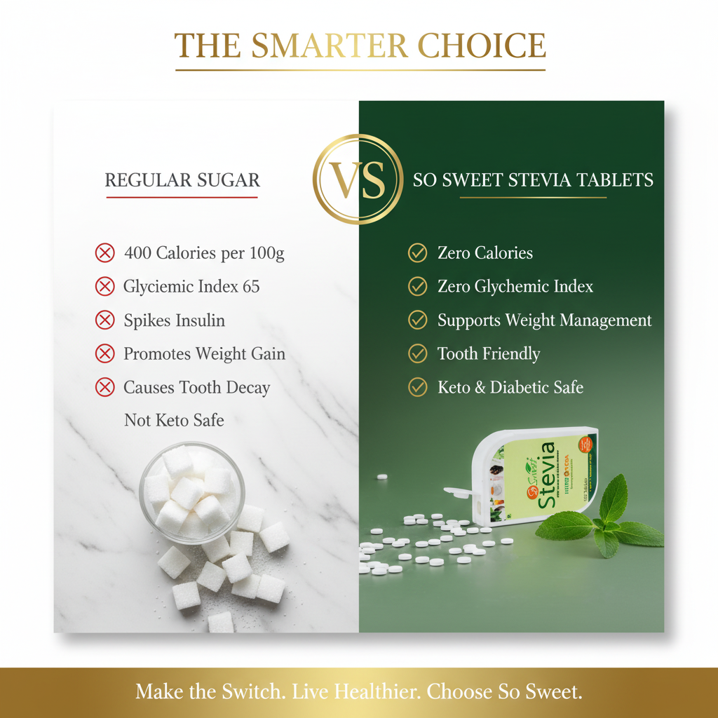 So Sweet Stevia Tablets 200 – Sugar Free Natural Sweetener – Pack of 6