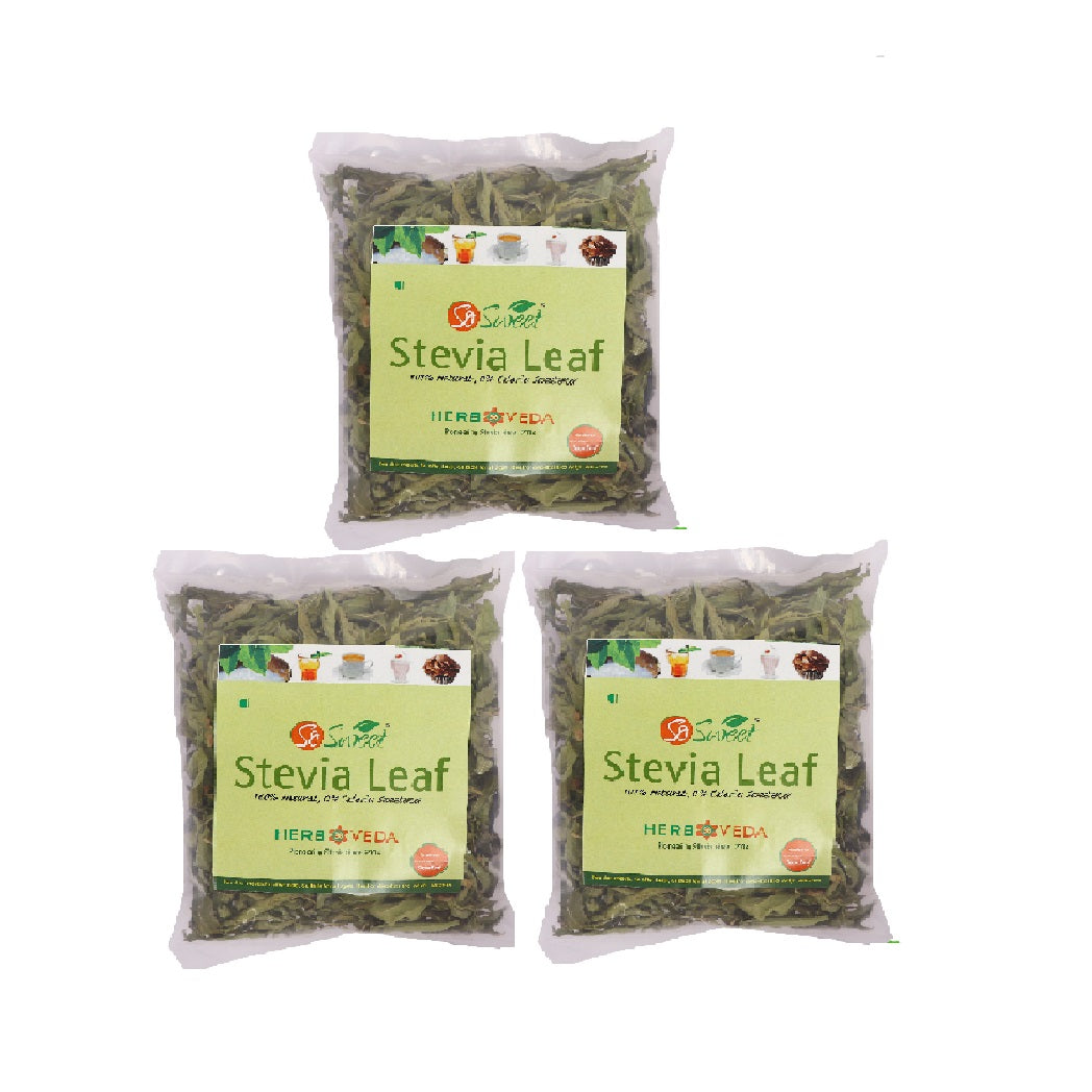 So Sweet Stevia Leaf Sugar Free Natural Zero Calorie Sweetener Pack of 3 (25 gm each)