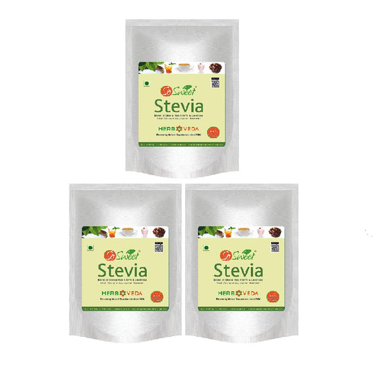 So Sweet Stevia Powder 100% Natural Low Calories Sugar Free Sweetener 900gm-Pack of 3