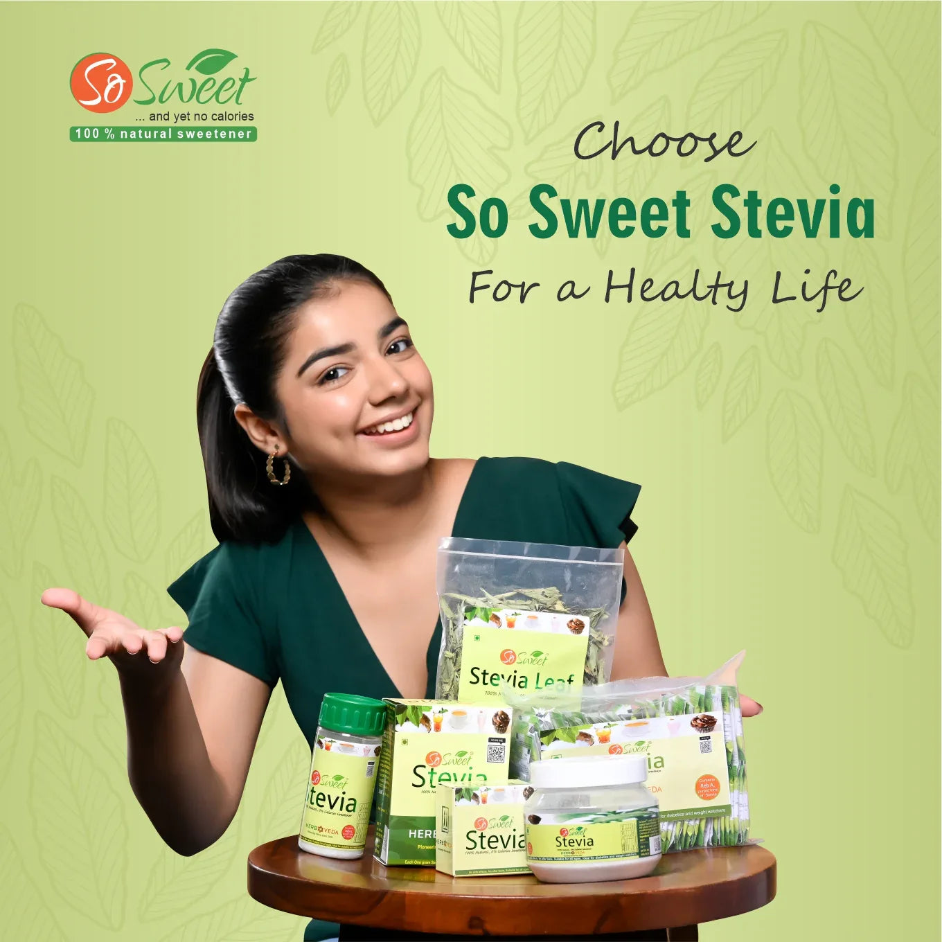 Stevia Sugar Free Natural Sweetener Alternative to Sugar - So Sweet