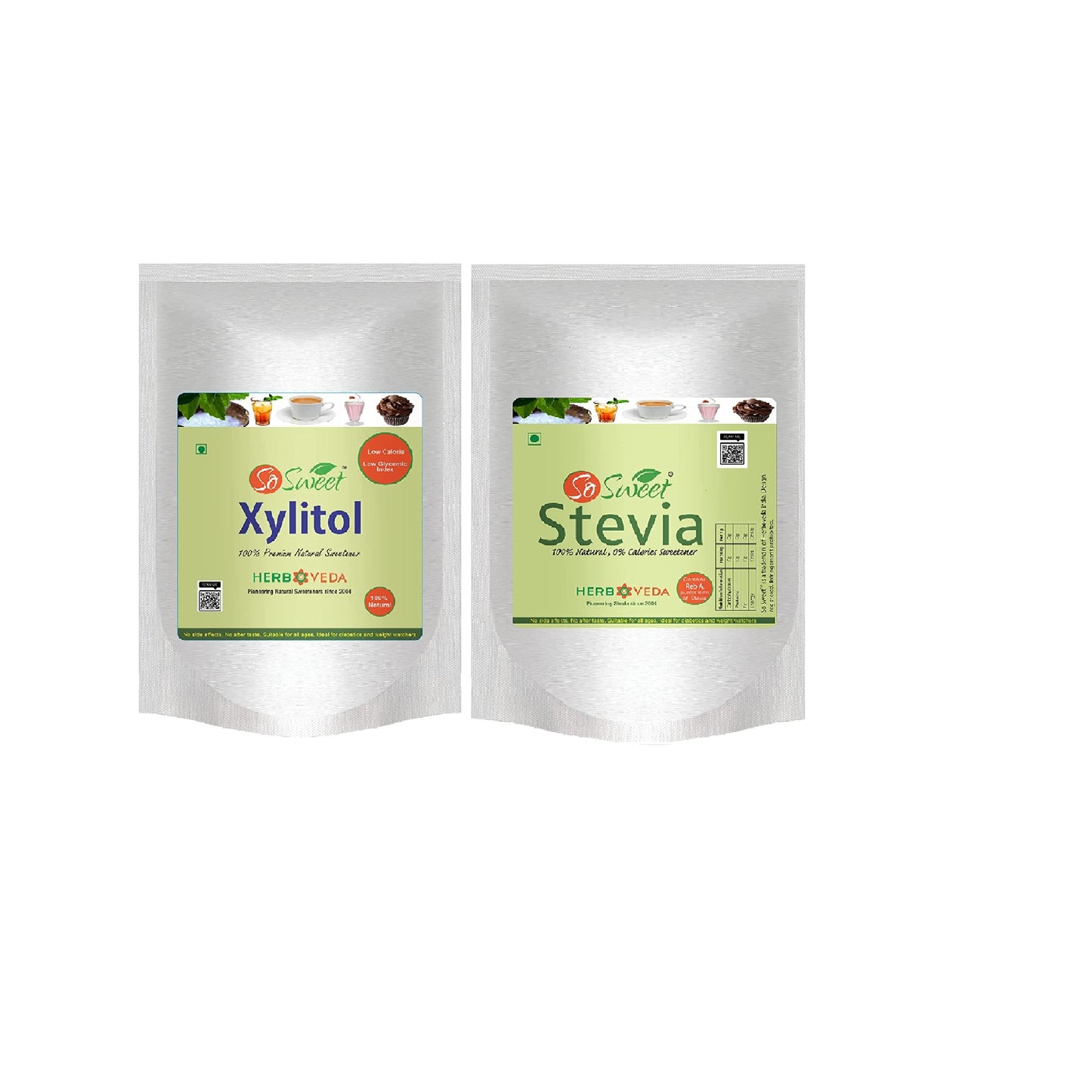 So Sweet Stevia Powder & Xylitol Sugar Free Natural Sweetener (250gm Each)