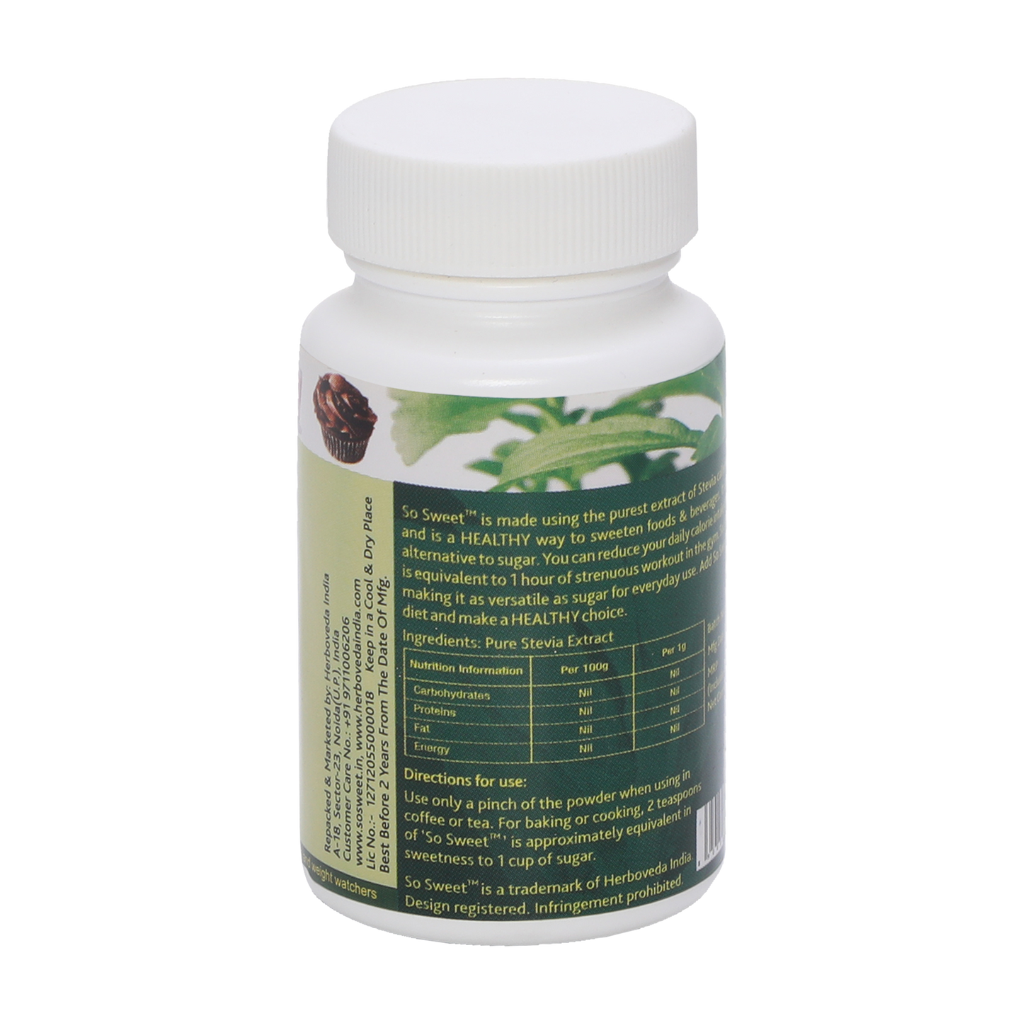 So Sweet Stevia Extract 10 gms Sugar Free 100% Natural Sweetener