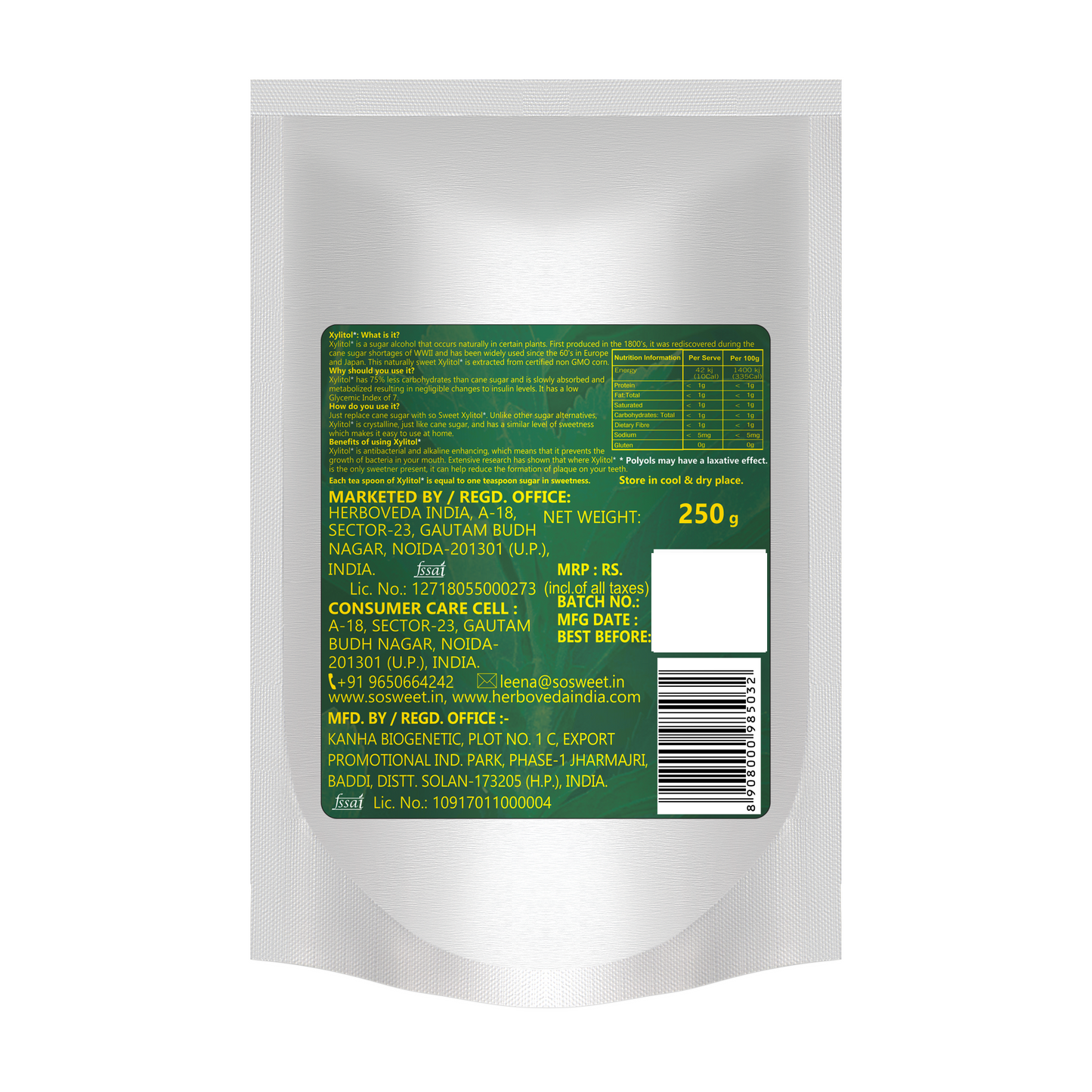Xylitol Sugar Powder | So Sweet Xylitol Sweetener-250gm
