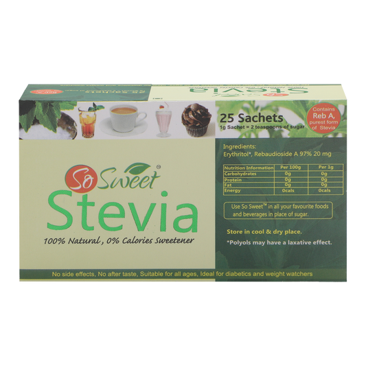 So Sweet Stevia 25 Sachets Sugar Free Sweetener | Zero  Calorie