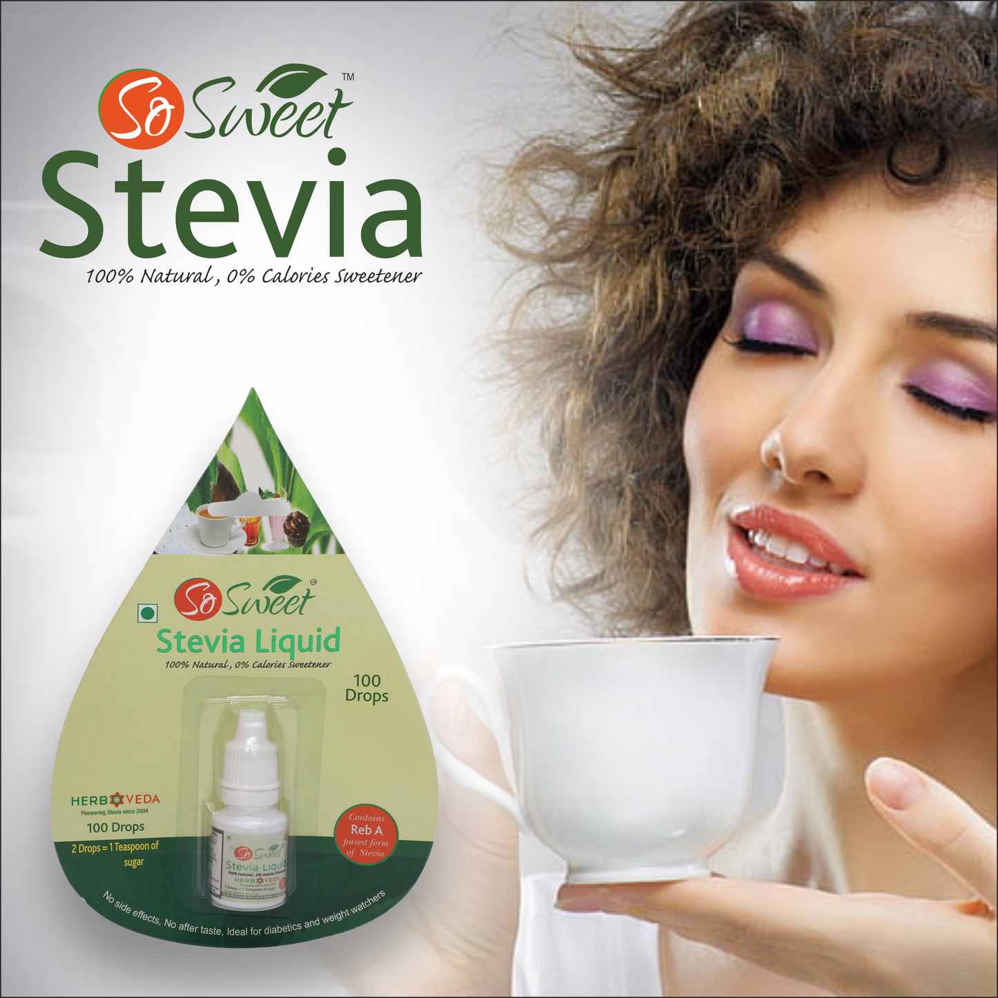 So Sweet Stevia Combo of 300 Tablets & 300 Drops Natural Sweetener - Sugar free