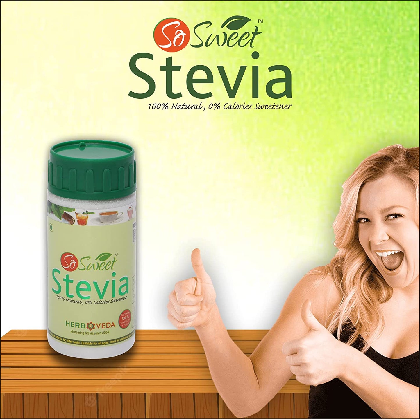 So Sweet Stevia Natural Sugar free Sweetener 100 Tablets &100gm Stevia Powder Combo