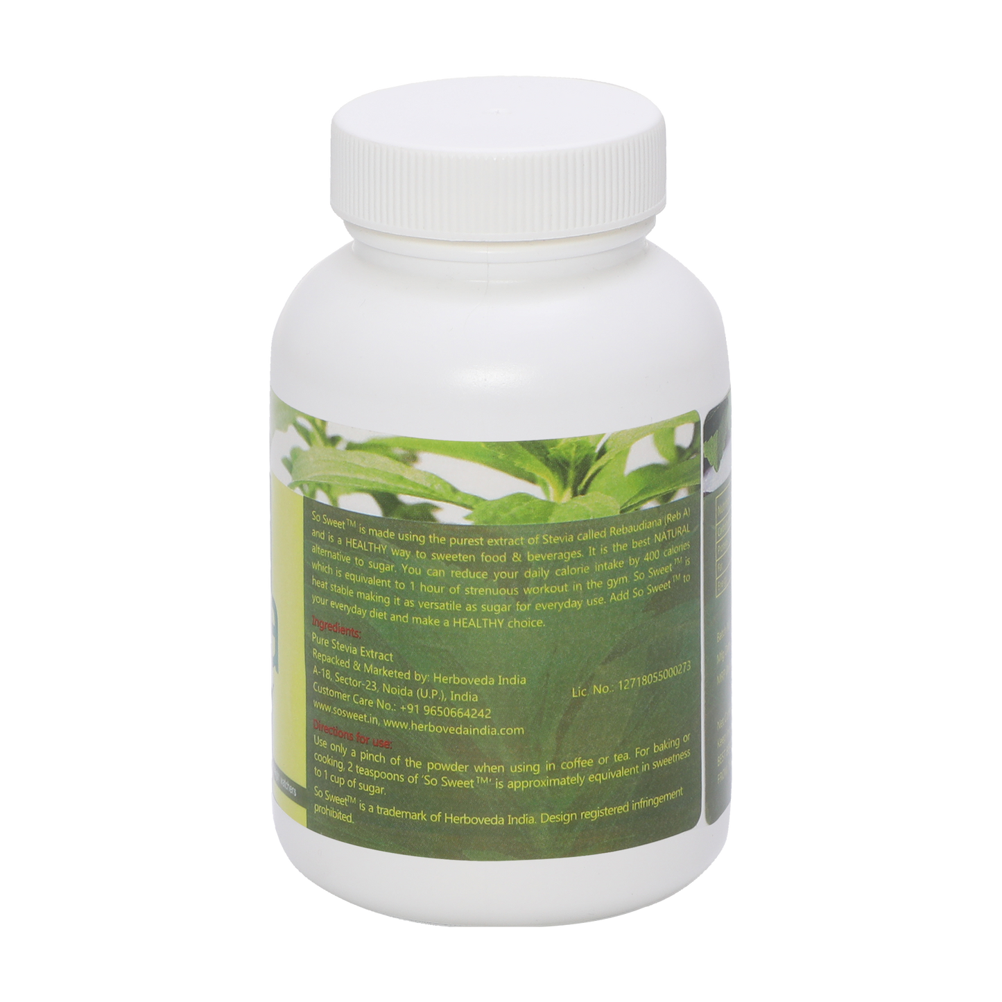 So Sweet Stevia Extract 25gms Sugar Free 100% Natural Sweetener