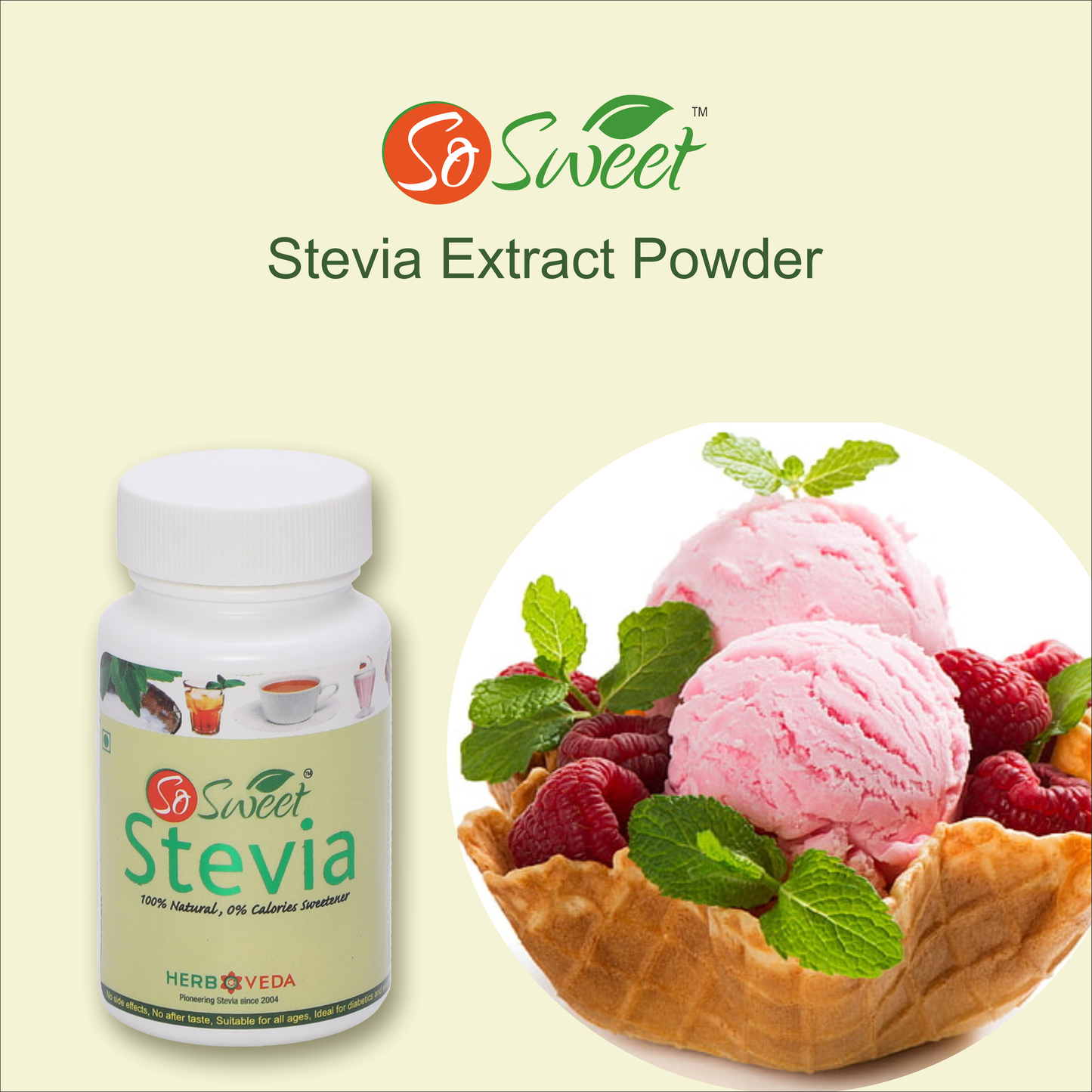 So Sweet Stevia Extract 10 gms Sugar Free 100% Natural Sweetener