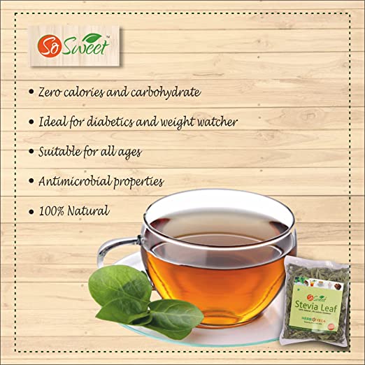 So Sweet Stevia 100 Tablets and Stevia 25gm Leaf Natural Zero Calorie Sweetener (Pack of 2)