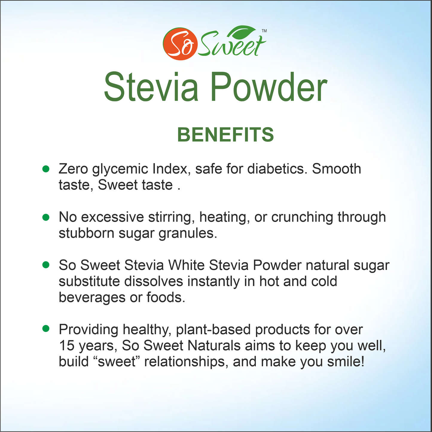 So Sweet Stevia (250gm+ 50 Stevia Sachets) Zero Calorie Natural Sweetener (Pack of 2)