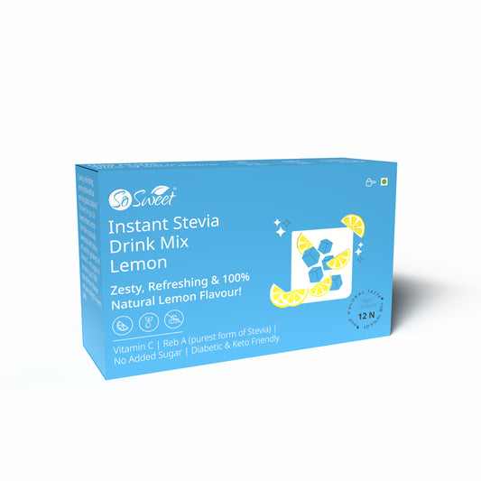 Stevia Sugar Free Instant Lemon Juice Drink Mix - 12 Sachets