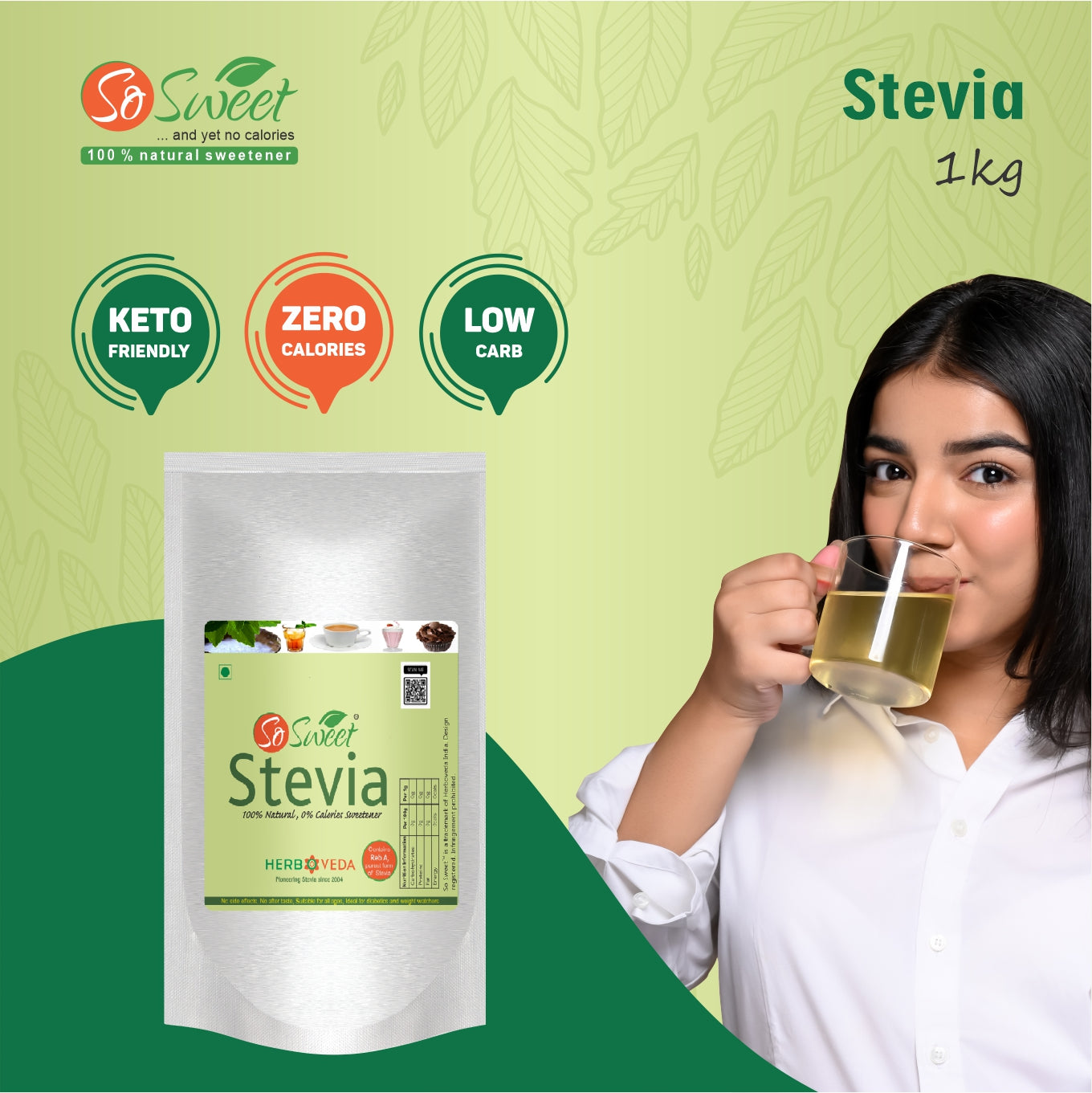 So Sweet Stevia Combo (1kg, 500 Stevia Tablets) Zero Calorie Natural Sweetener