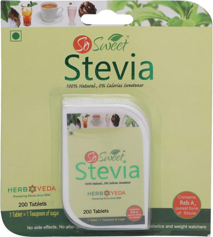 So Sweet Stevia Tablet 200  Sugar Free Natural Zero Calorie Sweetener -Pack of 3