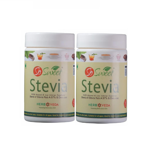 So Sweet Stevia Sugar Free100% Natural Sweetener 150gm | Low Calorie from Stevia | Taste Like Sugar & Safe for Diabetics-Pack of 2
