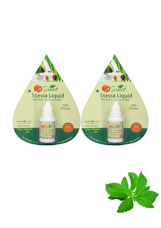 So sweet Stevia Liquid –Pack -2-800 Drops – Natural Sweetener 100% Natural Sweetener for Weight Management -Sugarfree