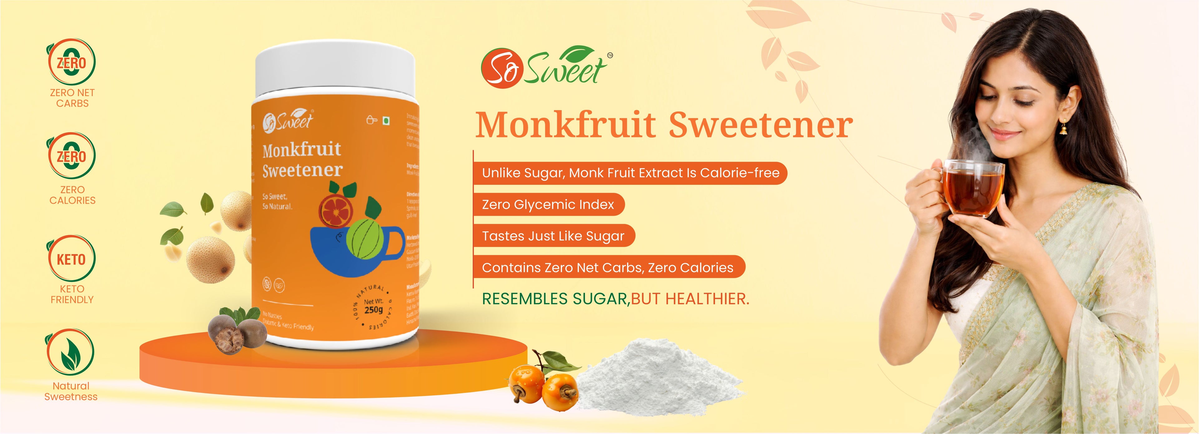 monk fruit sweetener extract sugar free