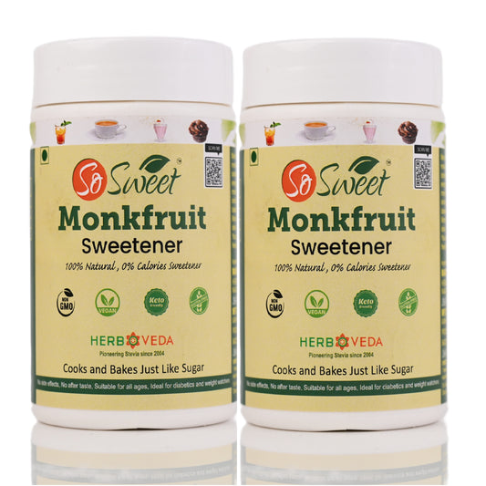 So Sweet Monk Fruit 100% Natural Zero Calorie Sweetener -250gm -Diabetic & Keto Friendly-Pack of 2