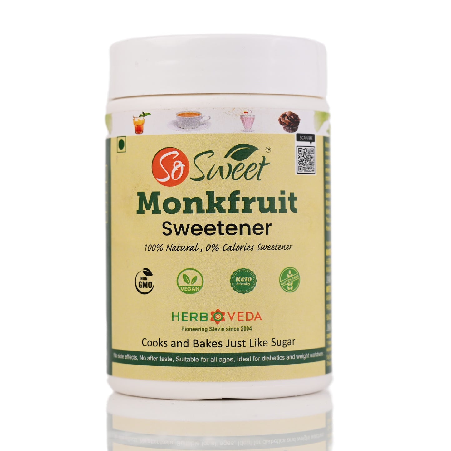 So Sweet Monk Fruit 100% Natural Zero Calorie Sweetener -250gm -Diabetic & Keto Friendly