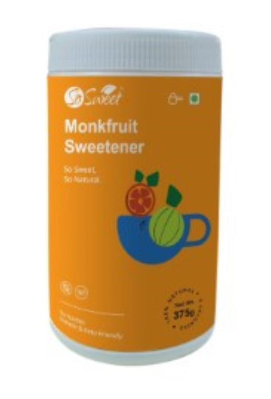 So Sweet Monk Fruit 100% Natural Zero Calorie Sweetener -375gm -Diabetic & Keto Friendly