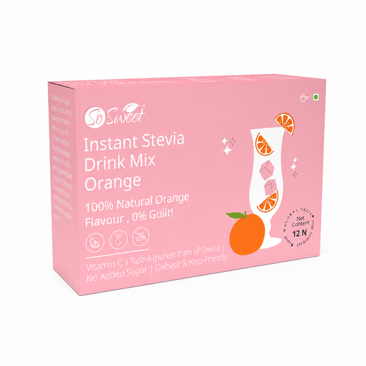 So Sweet Stevia Orange Instant Drink Mix – 12 Sachets | Sugar Free Zero Calorie
