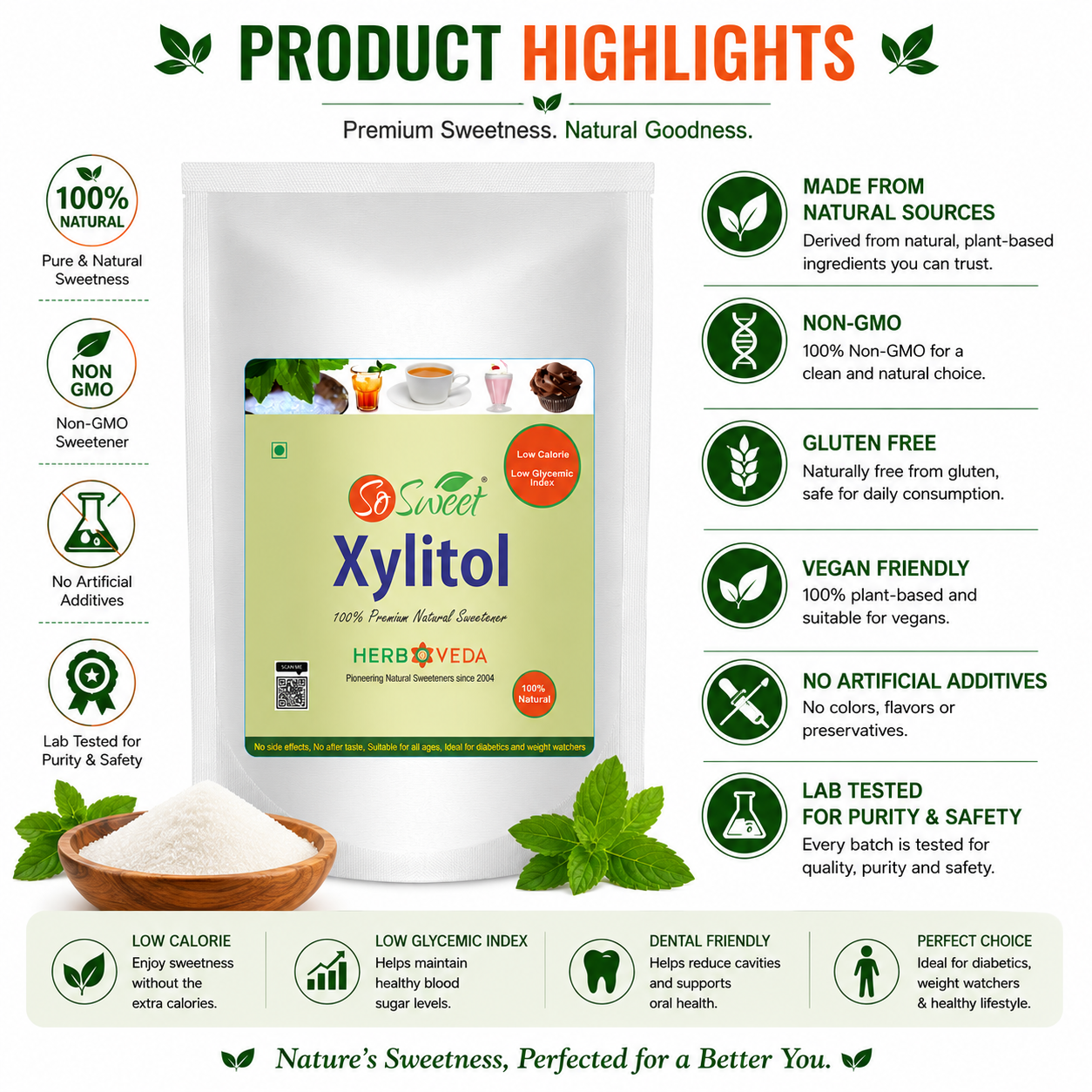  Xylitol Powder  Sugar Free Sweetener- So Sweet