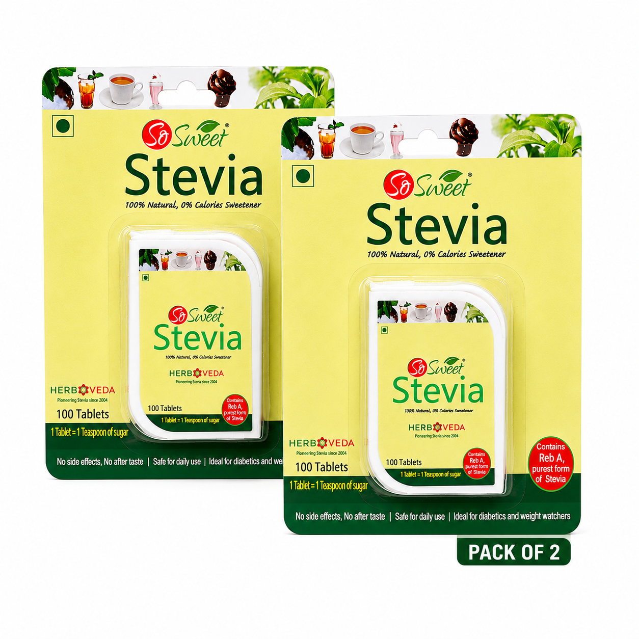 So Sweet Stevia Tablets 100 – Natural Zero Calorie Sugar Free Sweetener