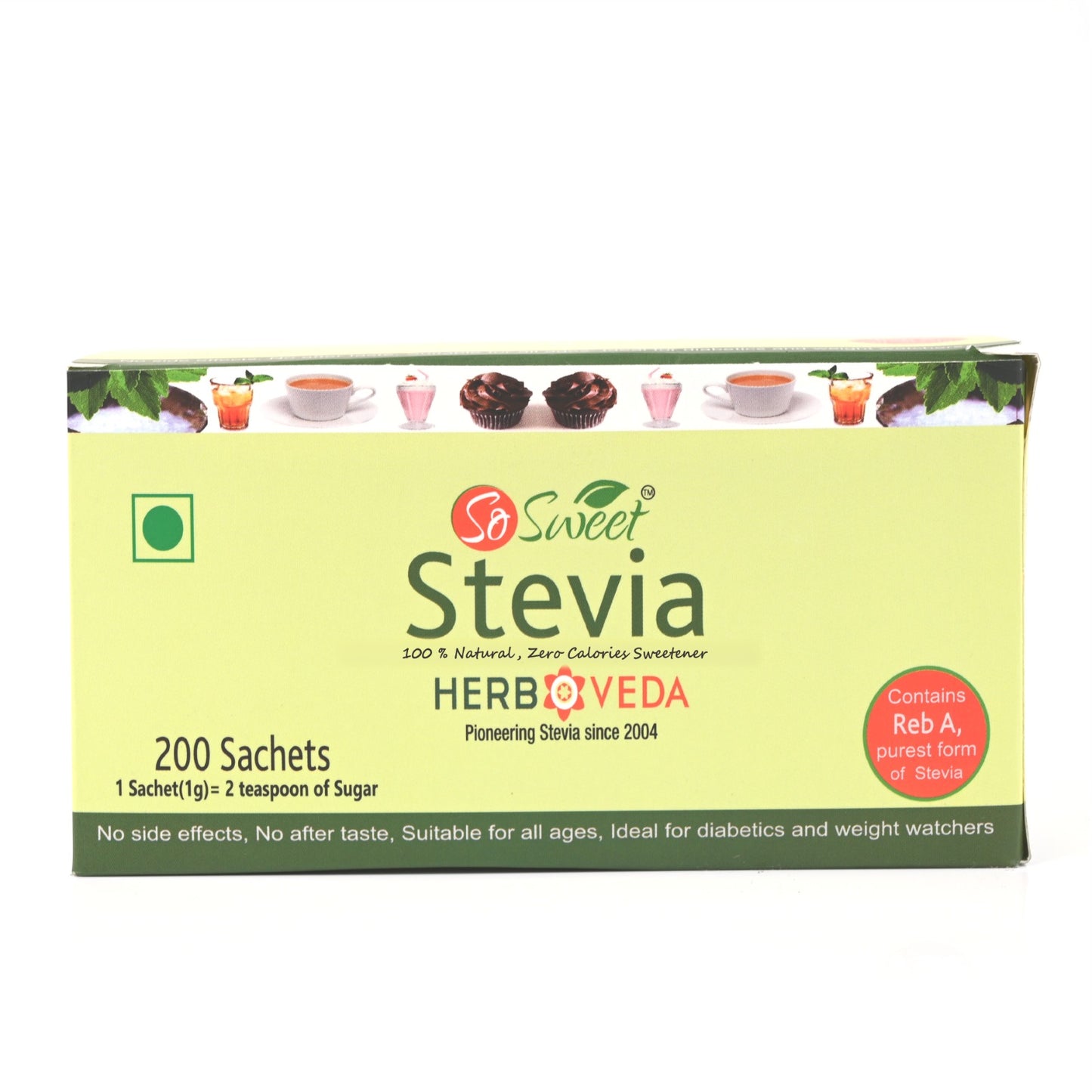 Stevia Sachets Sugar Free Natural Zero Calorie Sweetener 200 Sachets | So Sweet