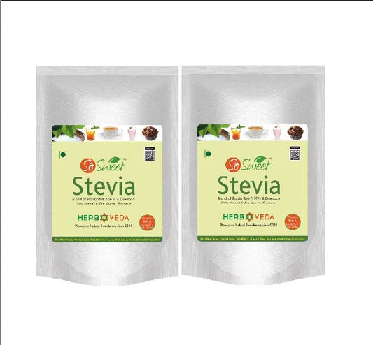 So Sweet Stevia Sugar Free Natural Low Calories Sweetener Natural 400Gm | Diebetic Friendly-Pack of 2