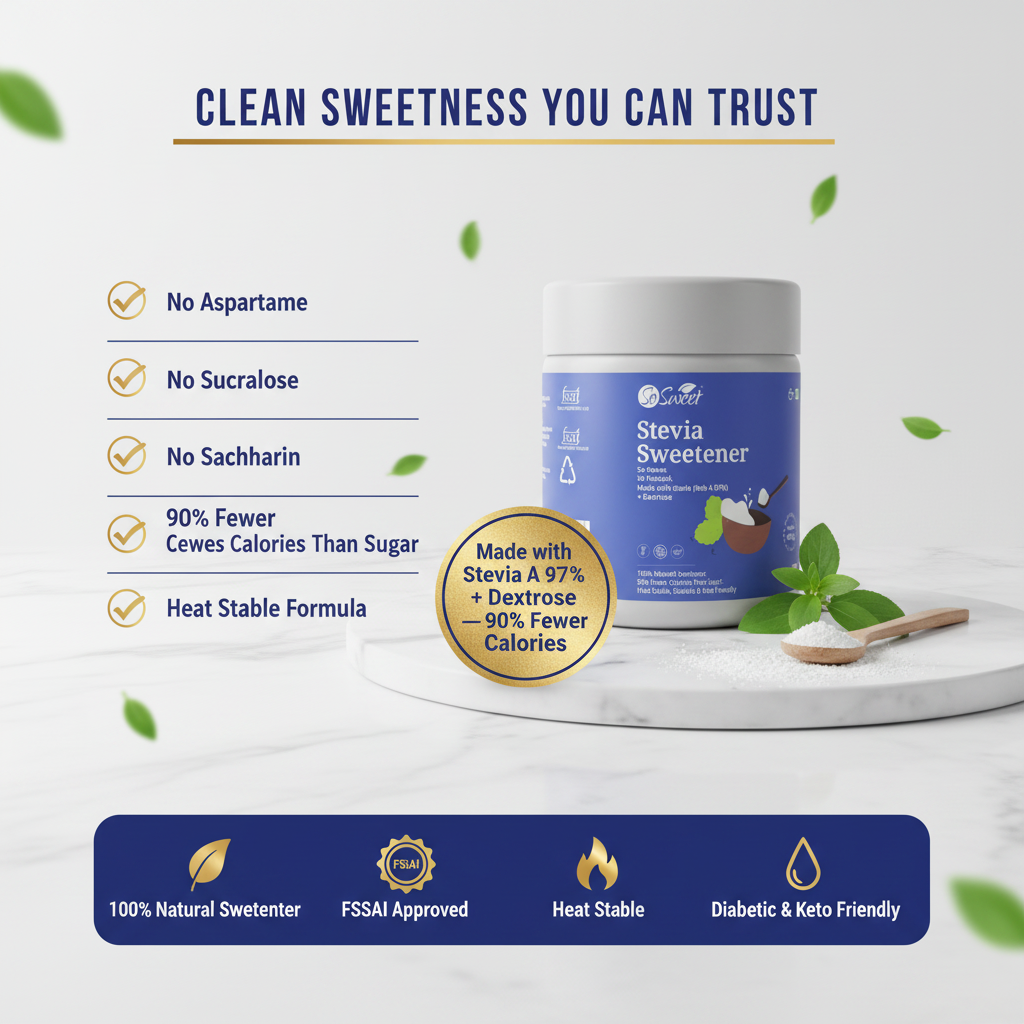 So Sweet Stevia Sugar Free Natural Low Calories Sweetener 100% Natural 400Gm | Diebetic Friendly