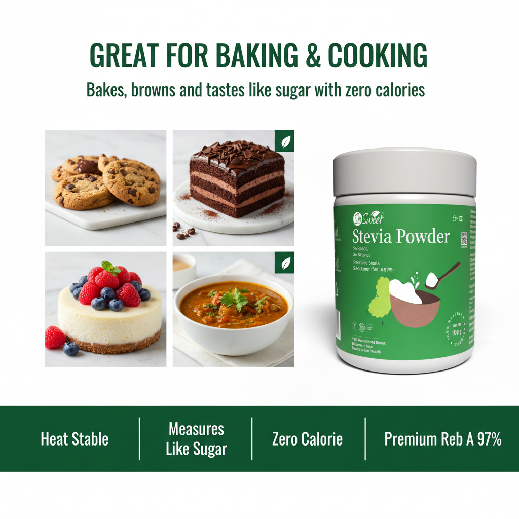 So Sweet Stevia Powder 100gm – Zero Calorie Natural Sugar Free Sweetener