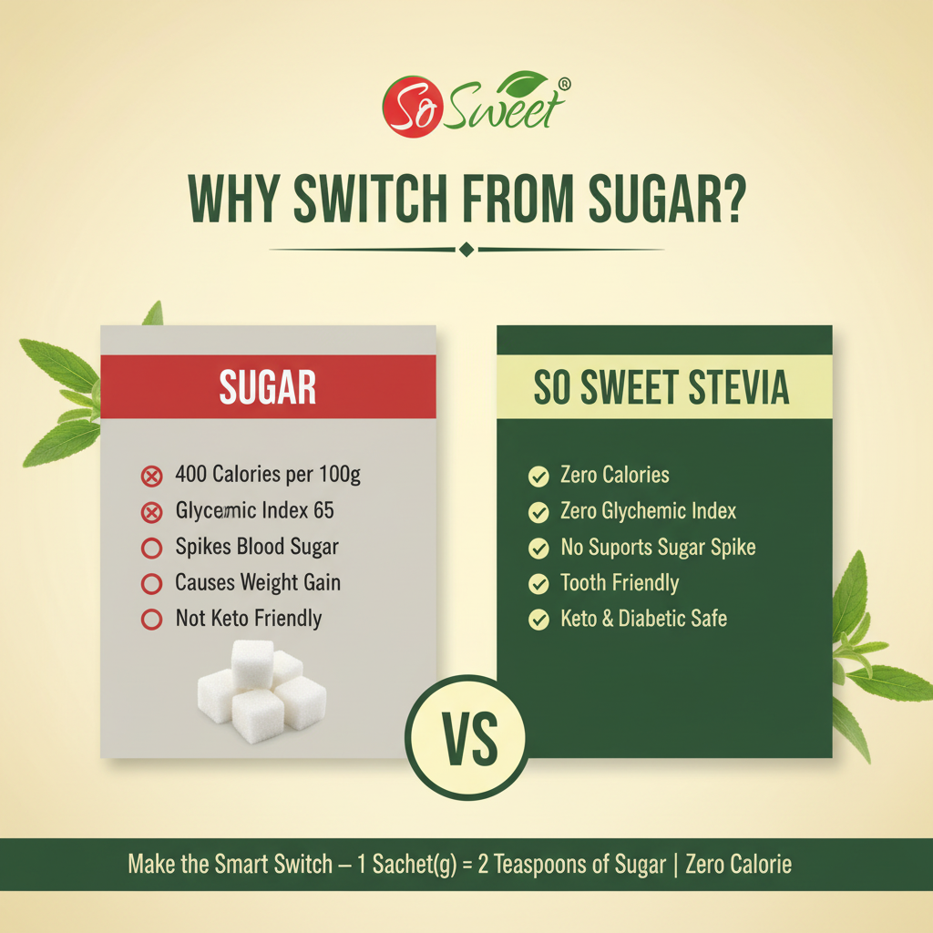So Sweet Stevia Sachets 200 – Sugar Free Natural Zero Calorie Sweetener