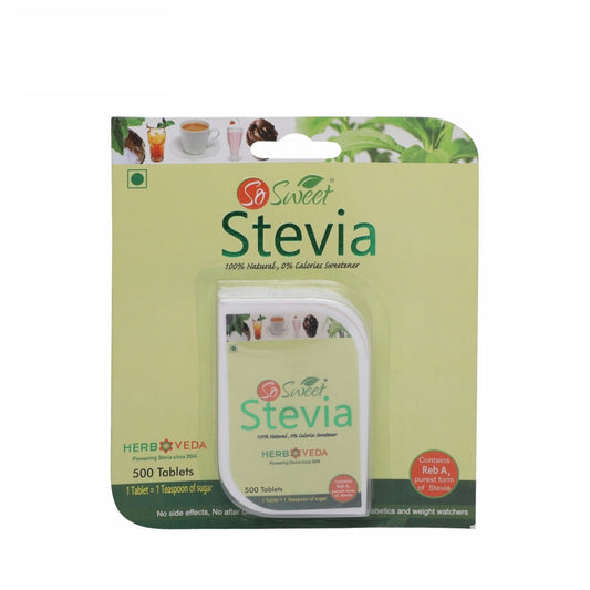 So Sweet 500 Stevia Tablets, 100% Natural Sweetener for Weight, Diabetes, Keto Management Sugar-Free Zero Calories Made Out of Stevia Leaf Extract (Meethi Tulsi)