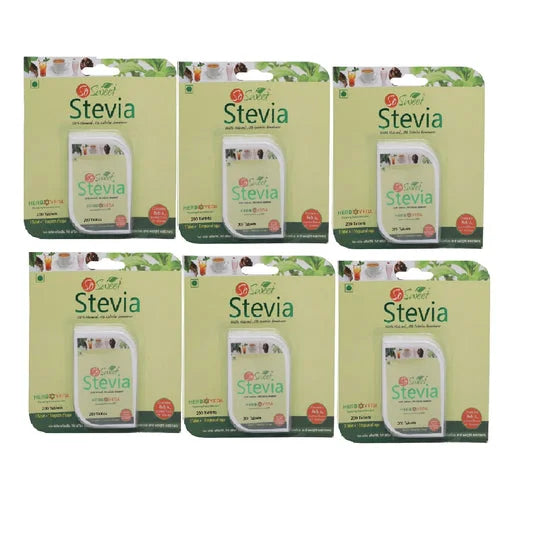 Stevia Tablets | Stevia Sugar Free Tablets | So Sweet 200 -Pack of 6