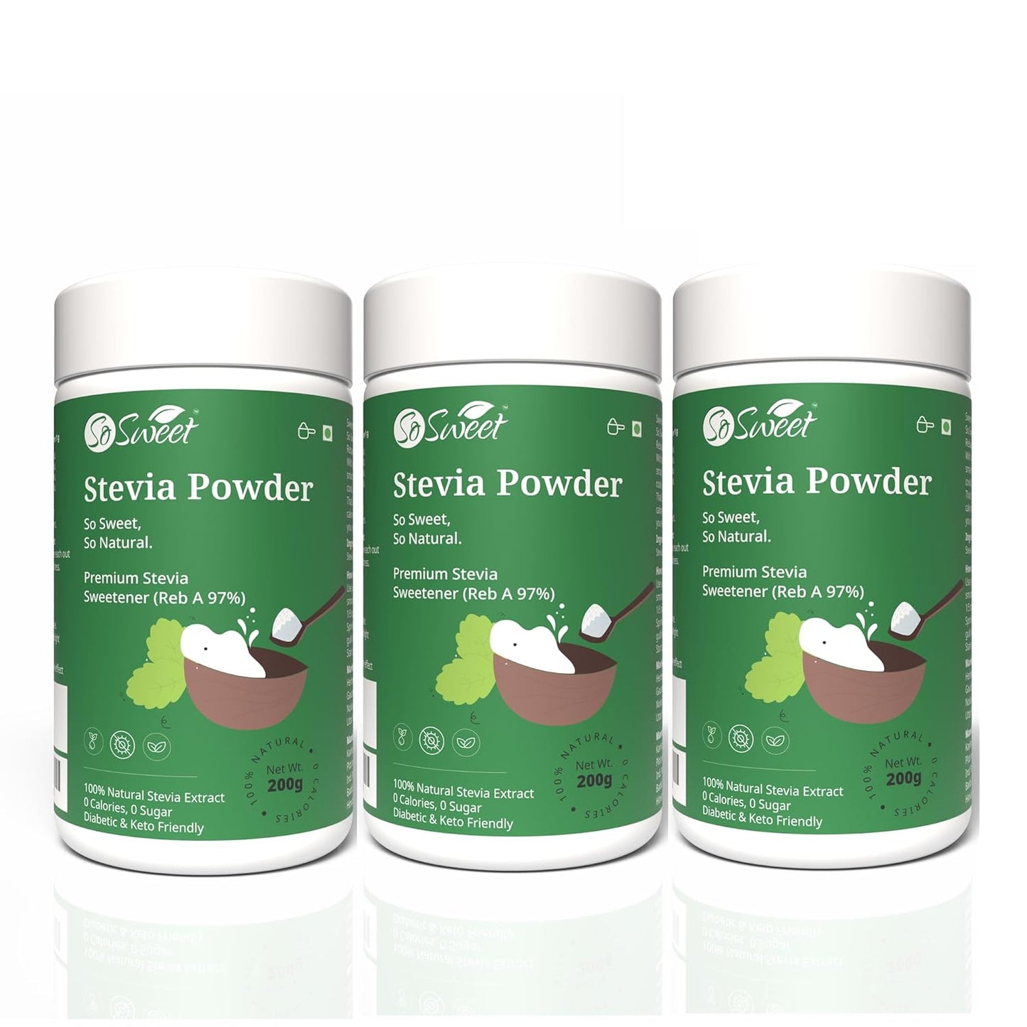 So Sweet Stevia Powder 200gm – Zero Calorie Natural Sweetener | Keto & Diabetic Friendly