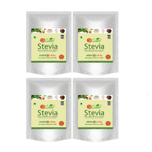 So Sweet Stevia Powder 100% Natural Low Calories Sugar Free Sweetener 900gm- Pack of 4