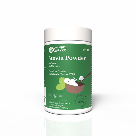 So Sweet Stevia Sugar Free100 %  Natural Zero Calorie Sweetener - 200gm - Keto and Diabetic Friendly | Safe for all ages
