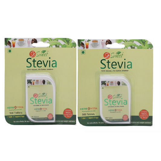 So Sweet 100% Natural Sweetener Sugar Free Stevia 500+100 Tablet