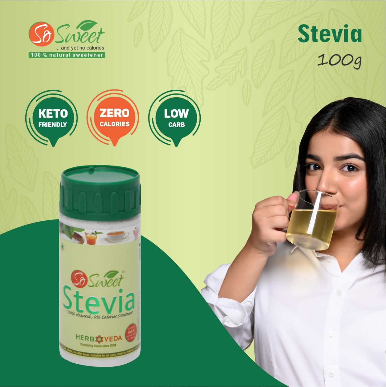 So Sweet Stevia Tablets 300 and Stevia Powder 100g Sugar Free Natural Sweetener