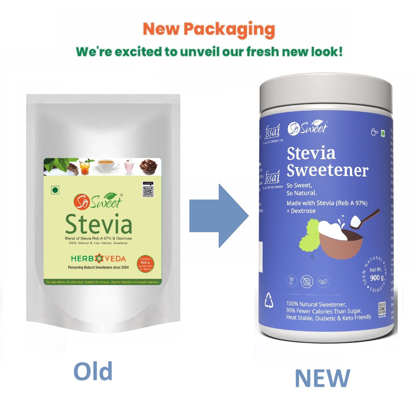 Stevia Powder 900gm Sugar-Free Sweetener 100% Natural
