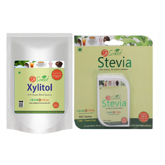 So Sweet Stevia Tablets 500 + Xylitol Powder 250g Sugar Free 100% Natural Sweetener