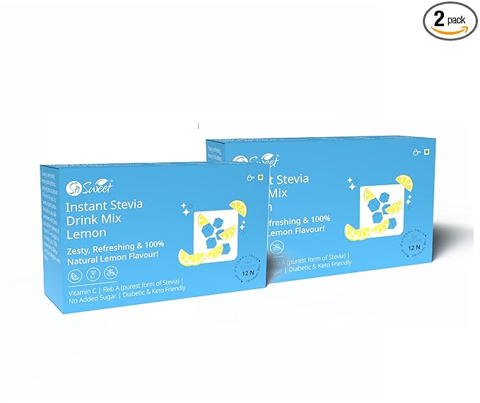 So Sweet Stevia Lemon Instant Drink Mix – 12 Sachets | Sugar Free Zero Calorie