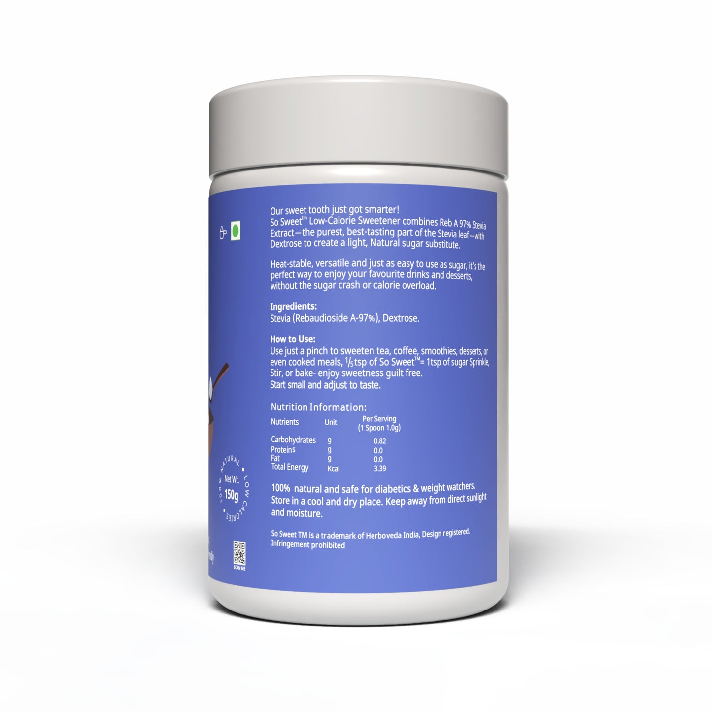 Stevia Sugar Free Sweetener 150gm | Best Diabetes Sugar Alternatives