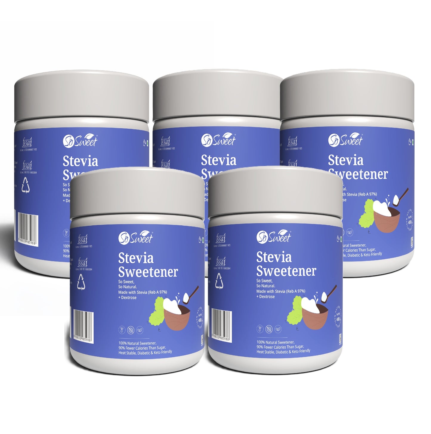 So Sweet Stevia Sugar Free Natural Low Calories Sweetener 100% Natural 400Gm | Diebetic Friendly