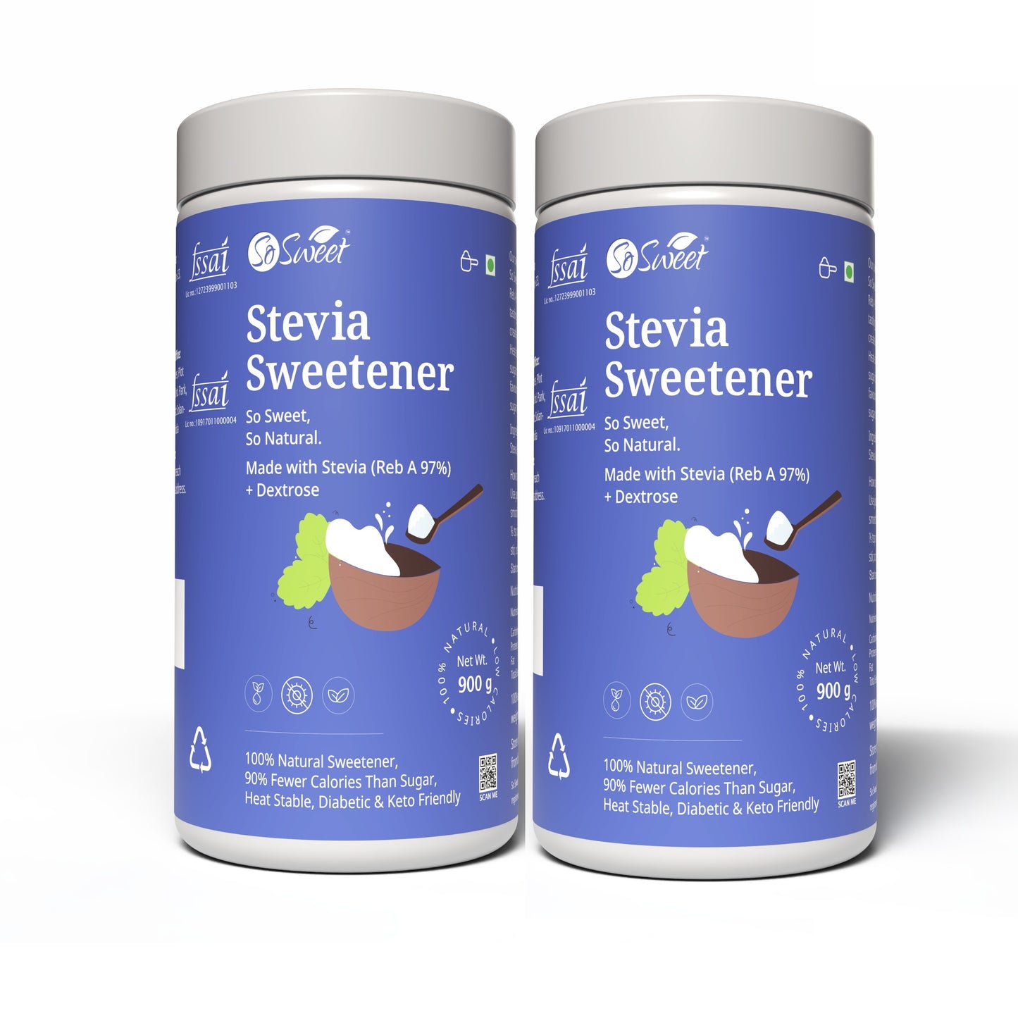 So Sweet Stevia Powder 900gm – 100% Natural Sugar-Free Sweetener