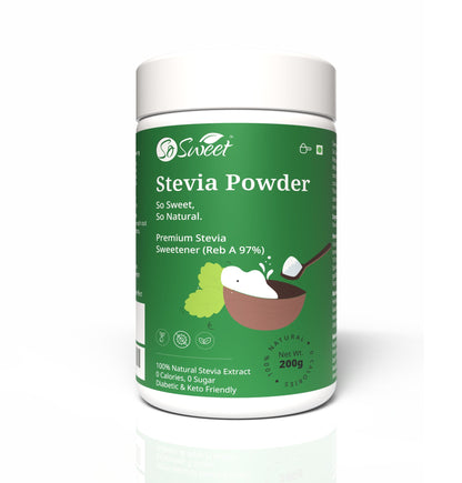So Sweet Stevia Sugar Free100 %  Natural Zero Calorie Sweetener - 200gm - Keto and Diabetic Friendly | Safe for all ages